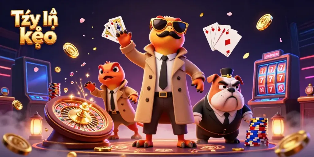 Experience the excitement of Tỷ lệ kèo with cartoon raptors in a trench coat attempting a clever entry into a VIP casino lounge