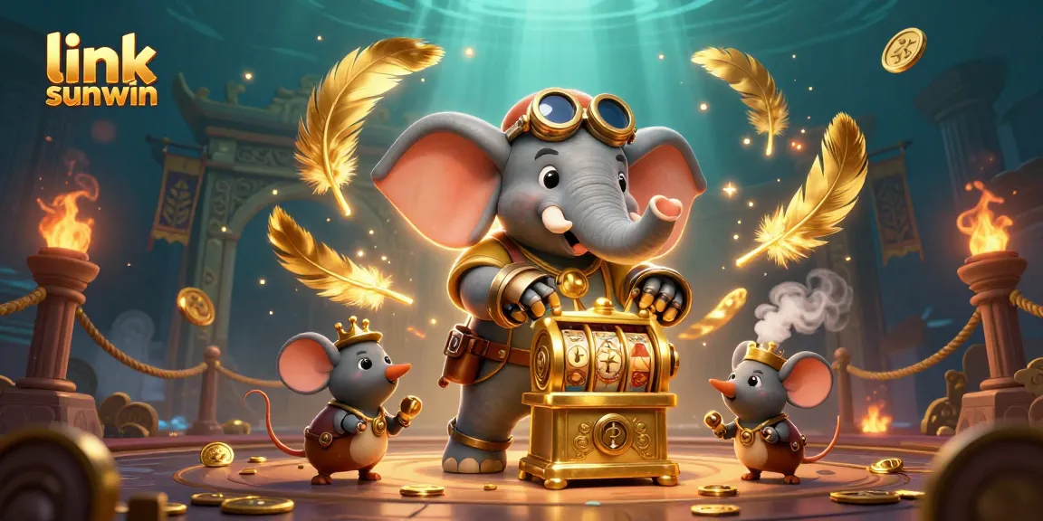 Spin the reels at link sunwin with a vibrant, steampunk-themed casino scene featuring characters and action.